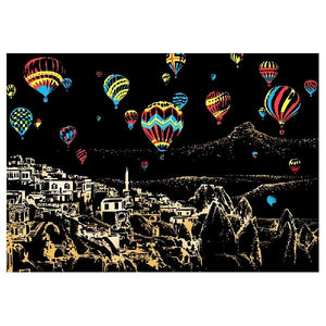 Hot Air Ballon Scratch Art Board